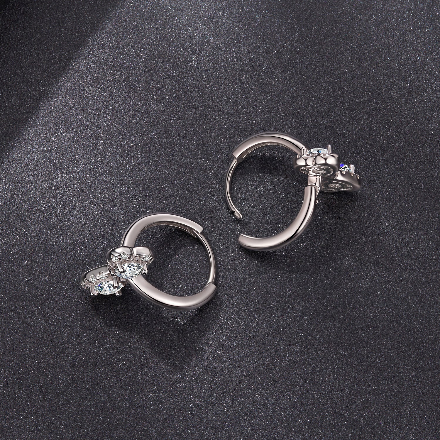925 Sterling Silver Moissanite 0.20 Carat Earrings Plated White Gold for Women