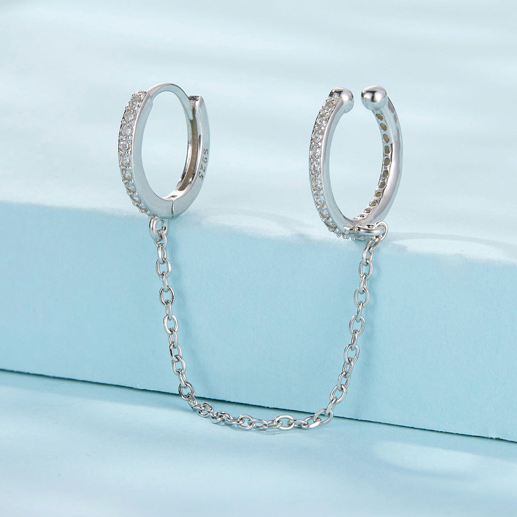 S925 Sterling Silver Earrings with Pavé Setting CZ for Women