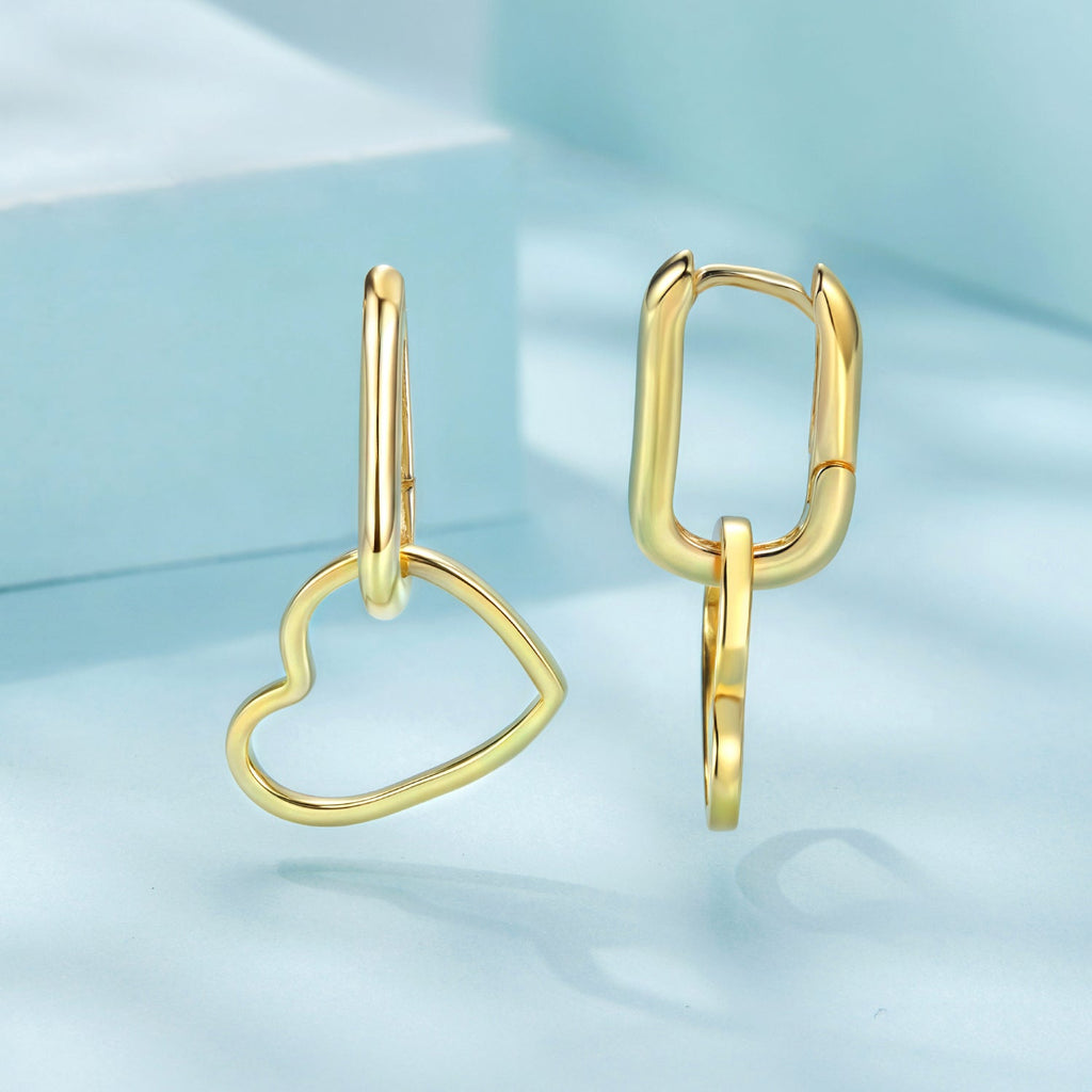 925 Sterling Silver Earrings with Love Pendant for Women