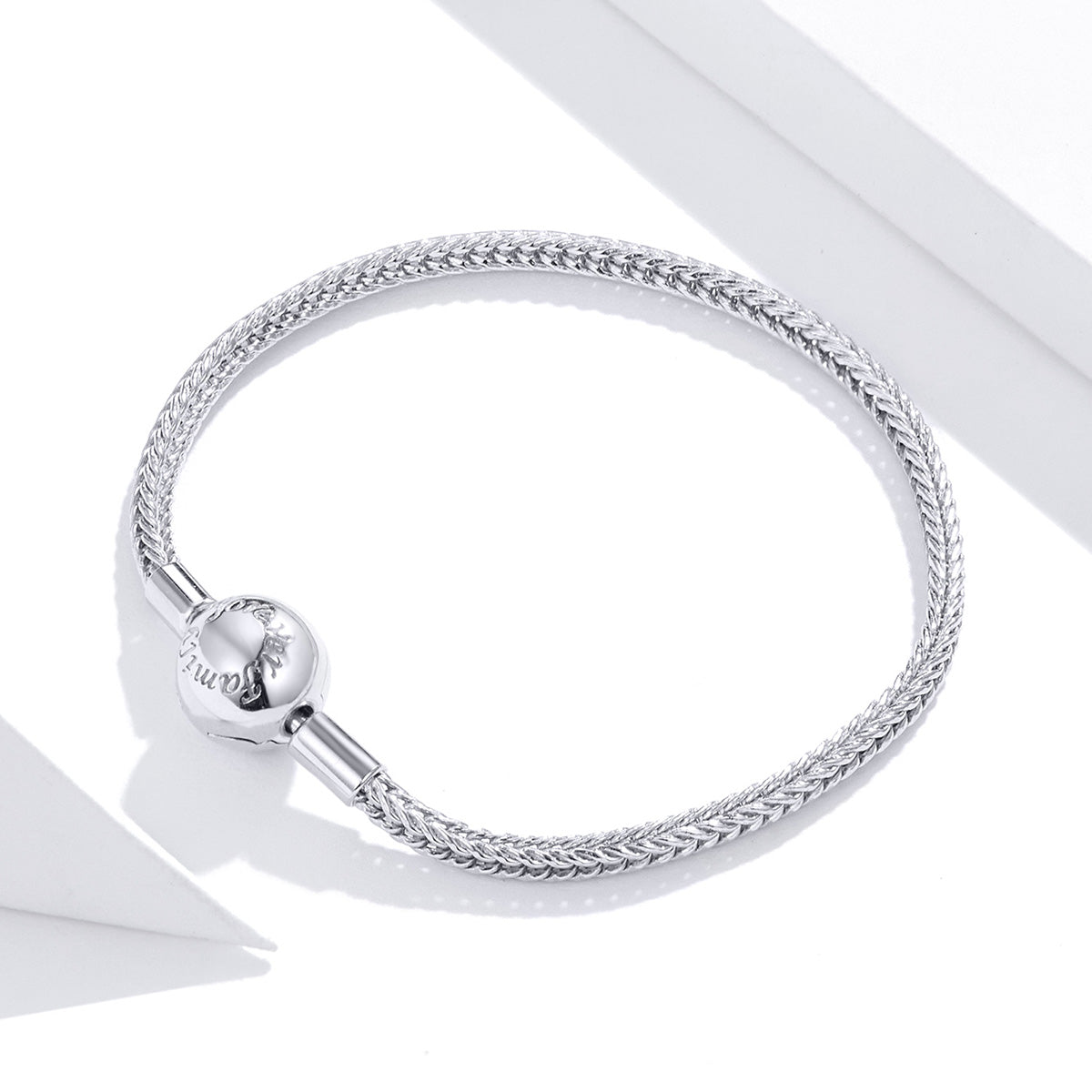 925 Sterling Silver Plated Platinum 17cm Bracelet for Men