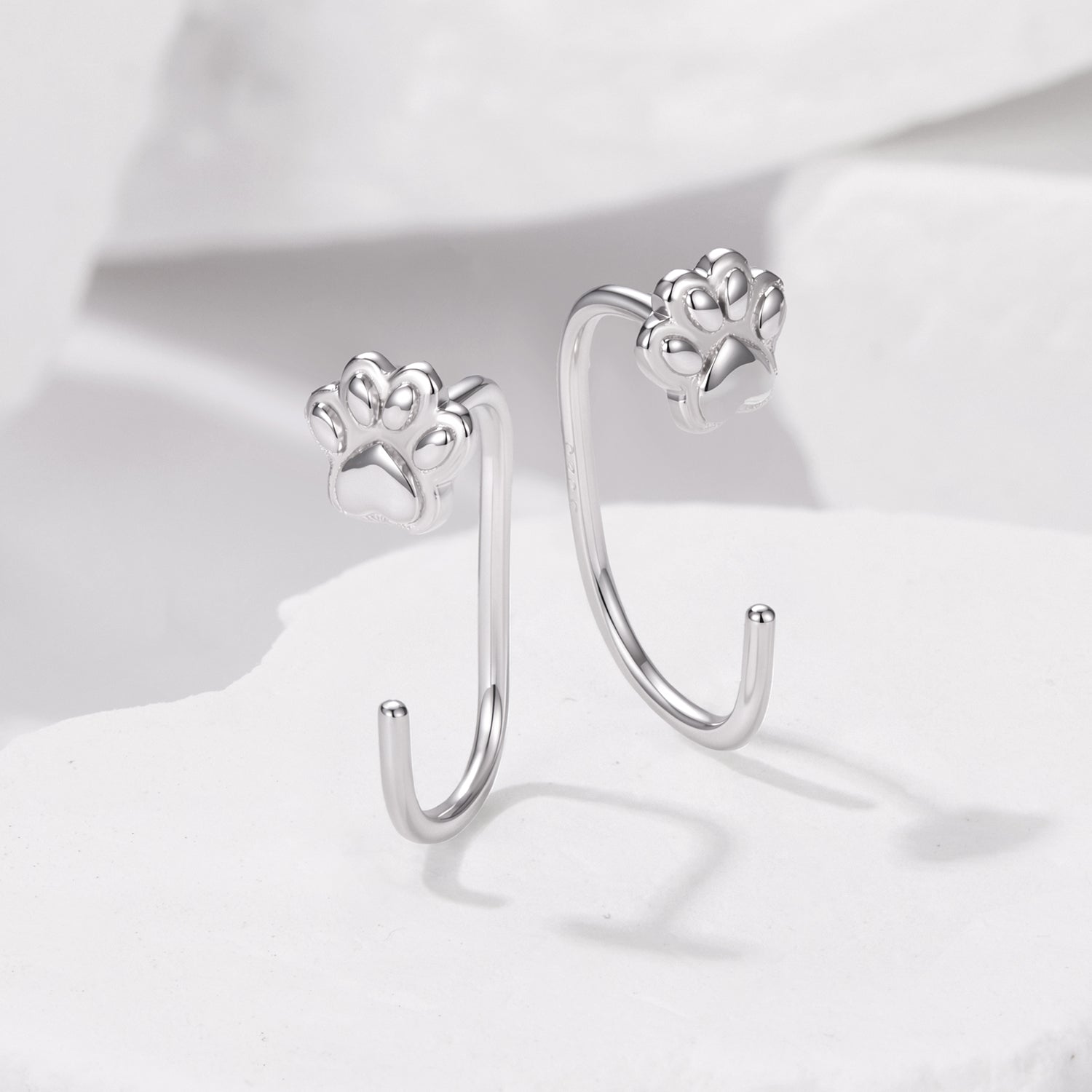 925 Sterling Silver Plated White Gold Earrings for Women