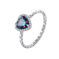 925 Sterling Silver Heart 8mm CZ Ring Size 6 for Women