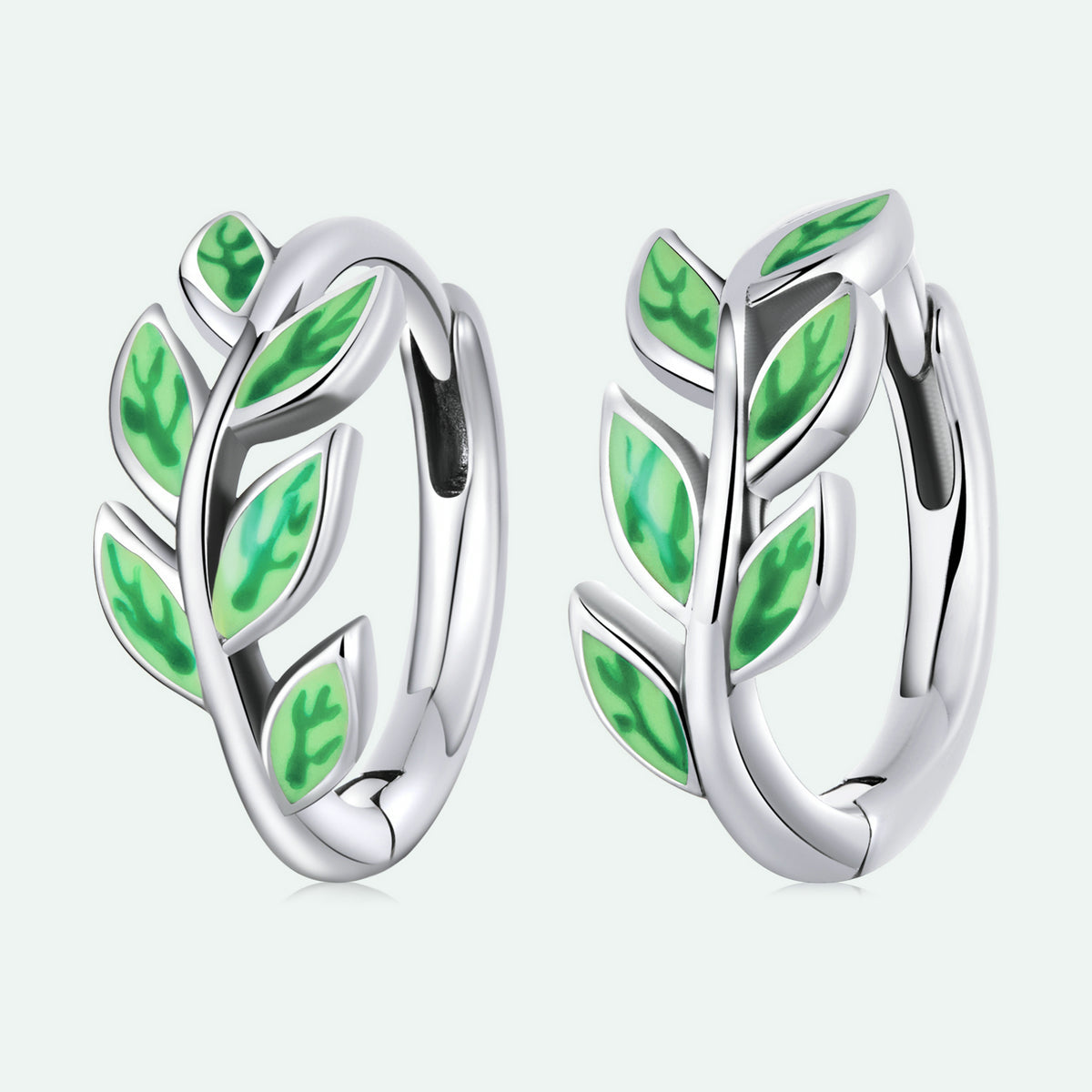 925 Sterling Silver Enamel Oxidized Silver Earrings for Women, 1.2*0.5cm