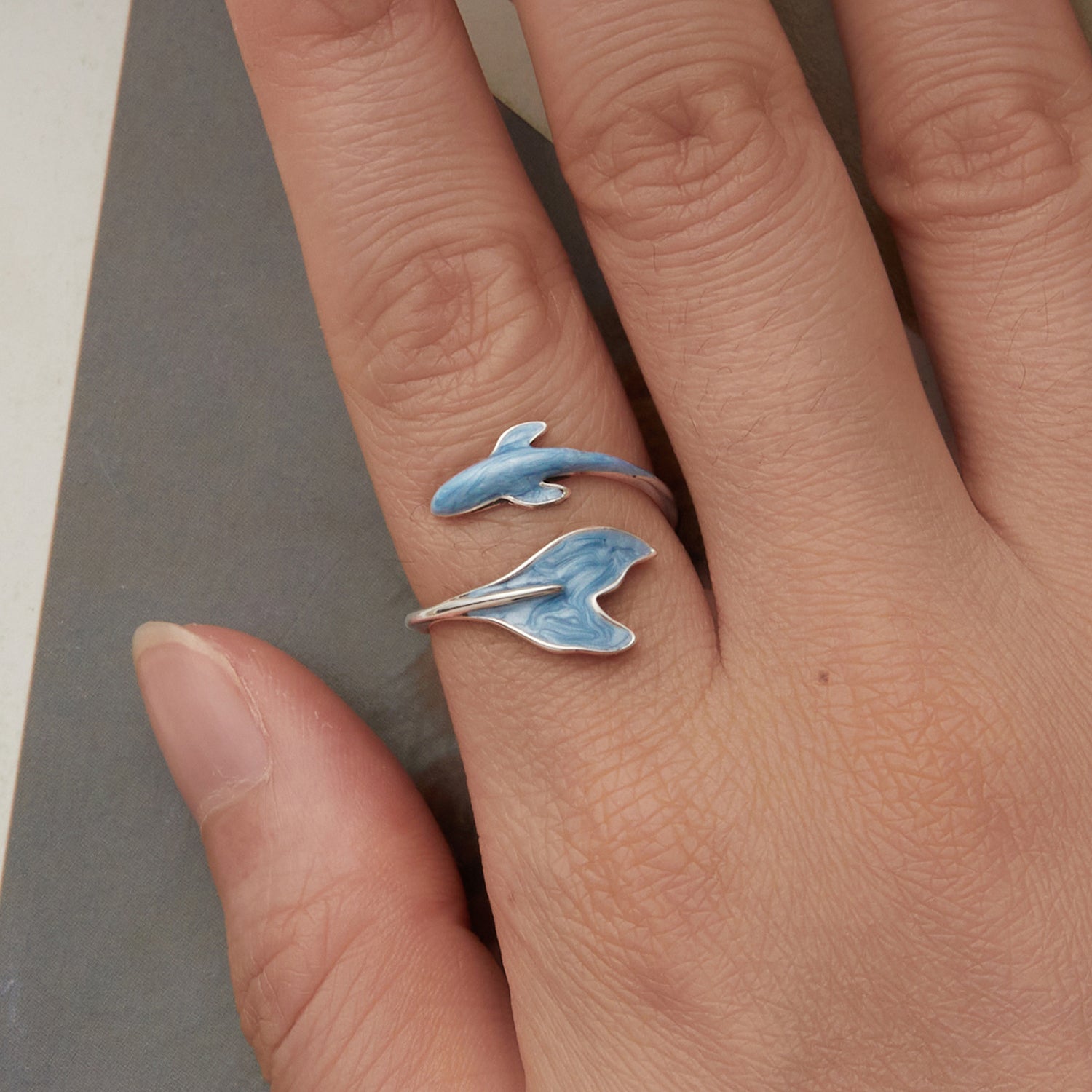 925 Sterling Silver Ring with Enamel Process for Women