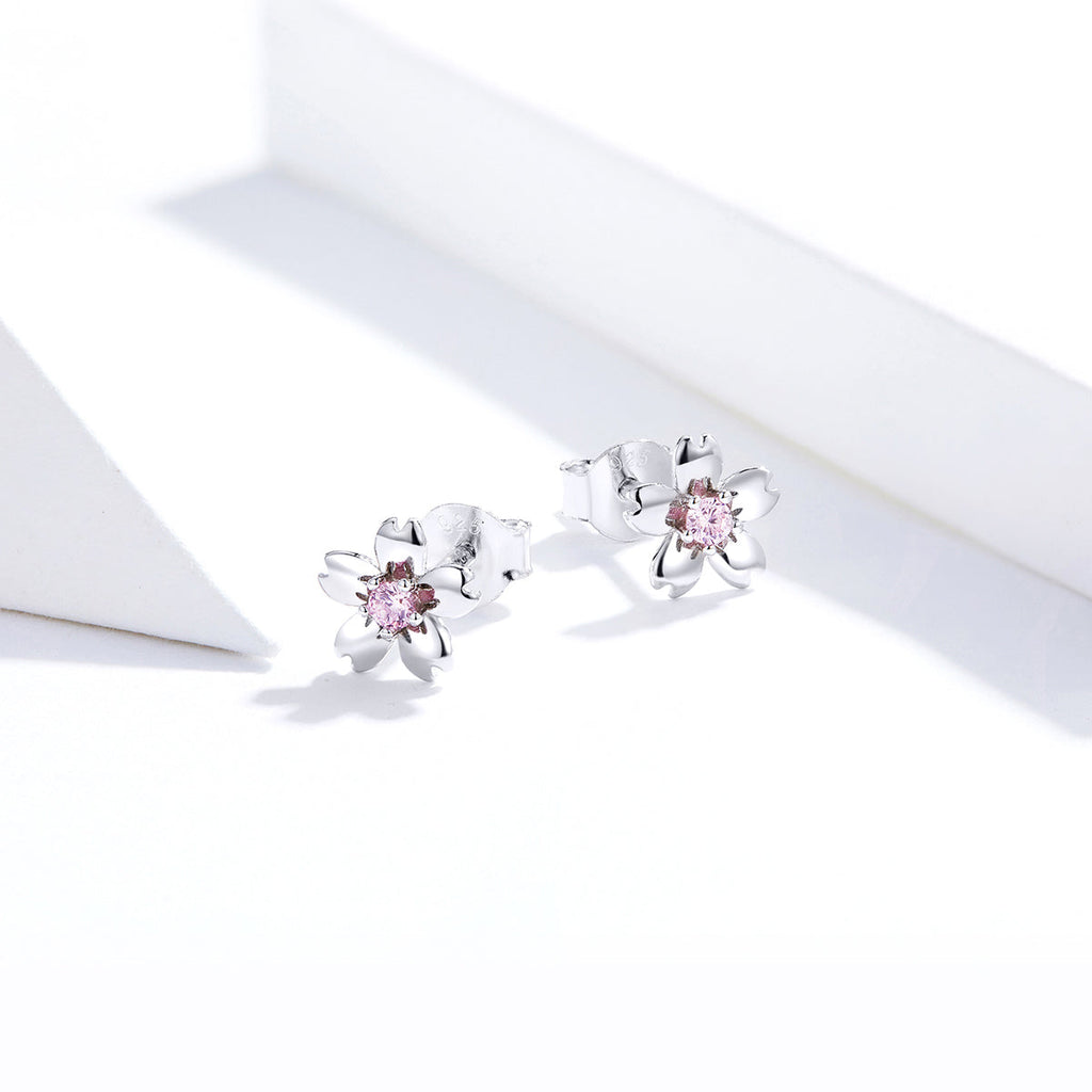 925 Sterling Silver Earrings with CZ in Pavé Setting