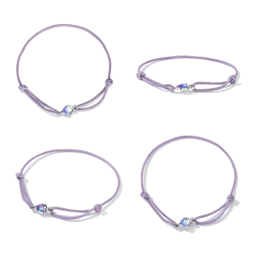 925 Sterling Silver Adjustable 24cm CZ Resin Bracelet for Women