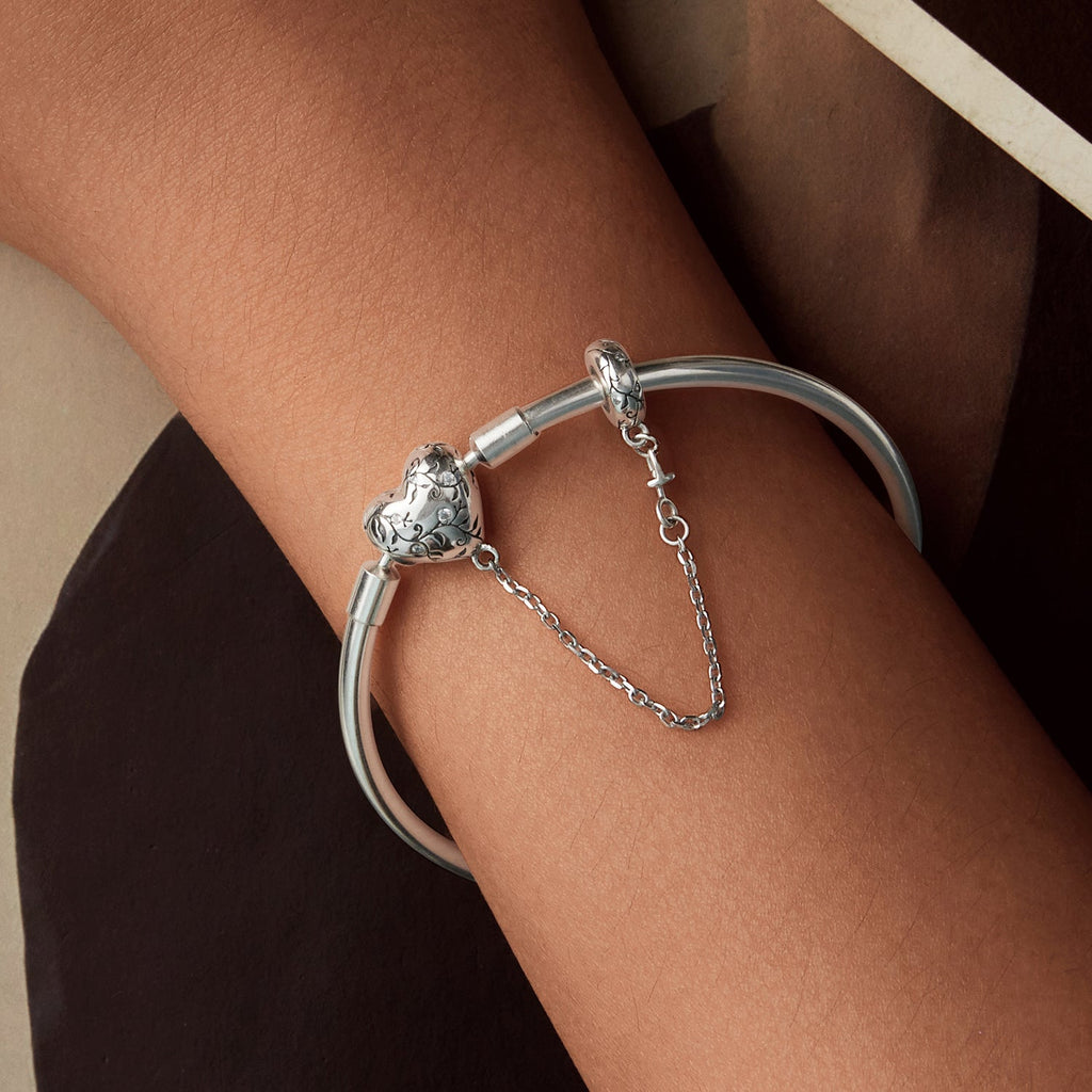 925 Sterling Silver Bracelet with Pavé Setting CZ, Size 17.0 for Women