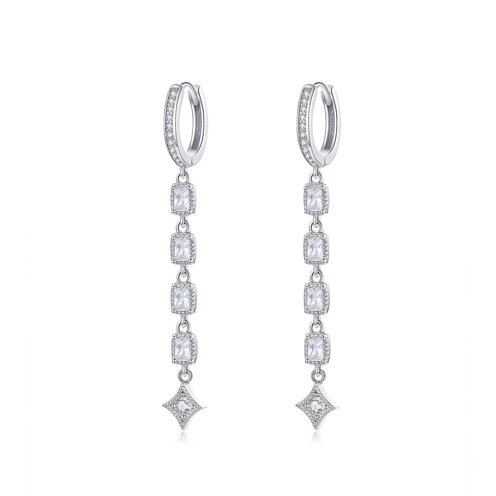 925 Sterling Silver Earrings with Pavé Set CZ