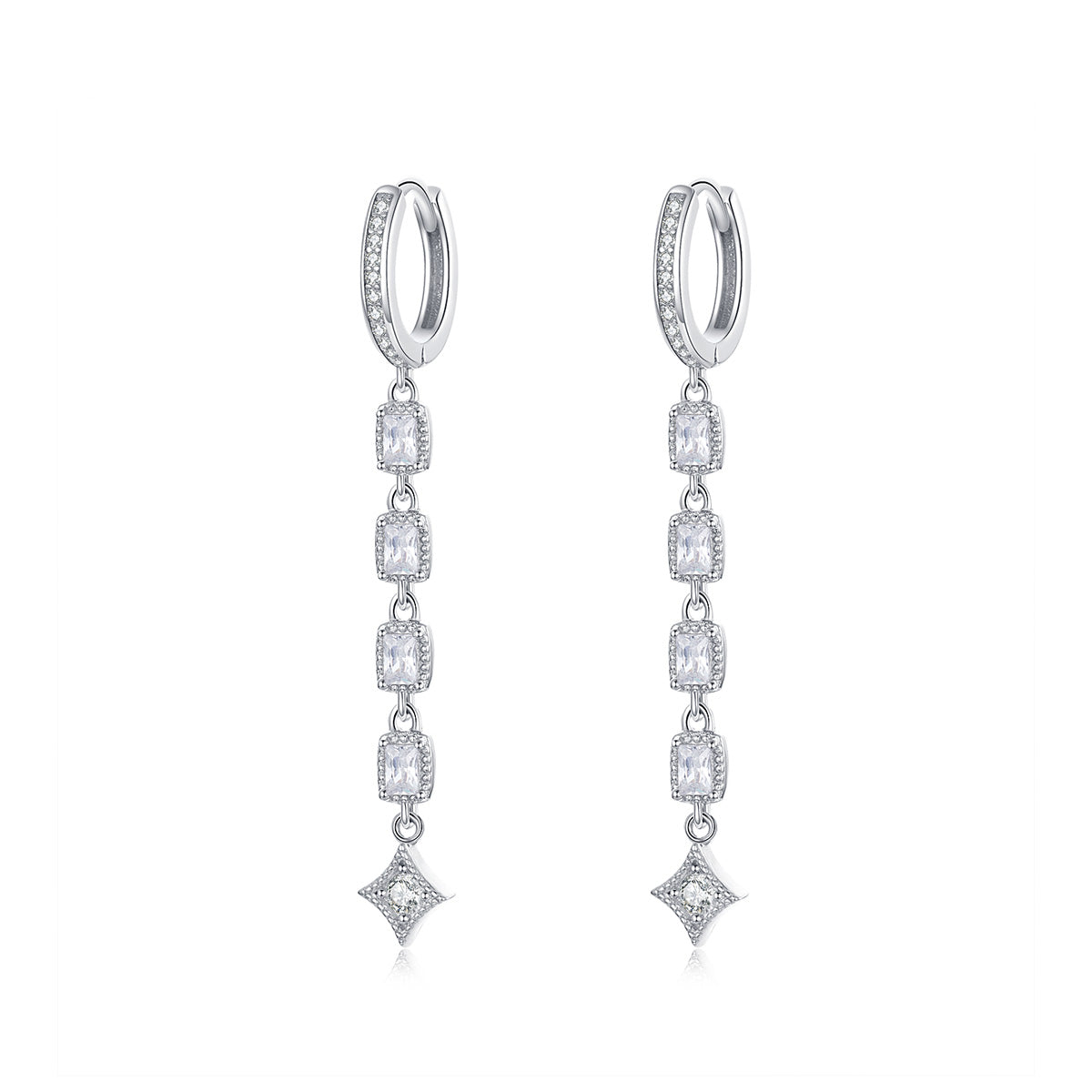 925 Sterling Silver Earrings with Pavé Set CZ
