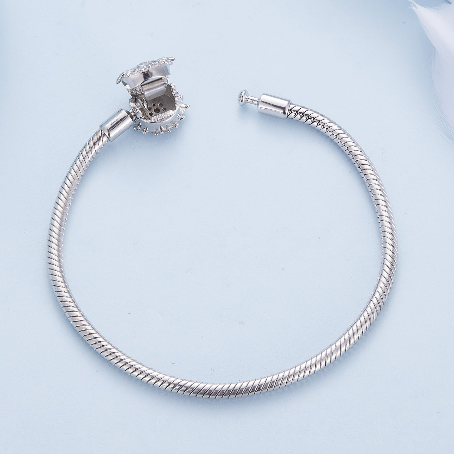 925 Sterling Silver Pavé Setting CZ Bracelet for Women - 17.0 Size, 170mm Length, 3mm Chain Thickness