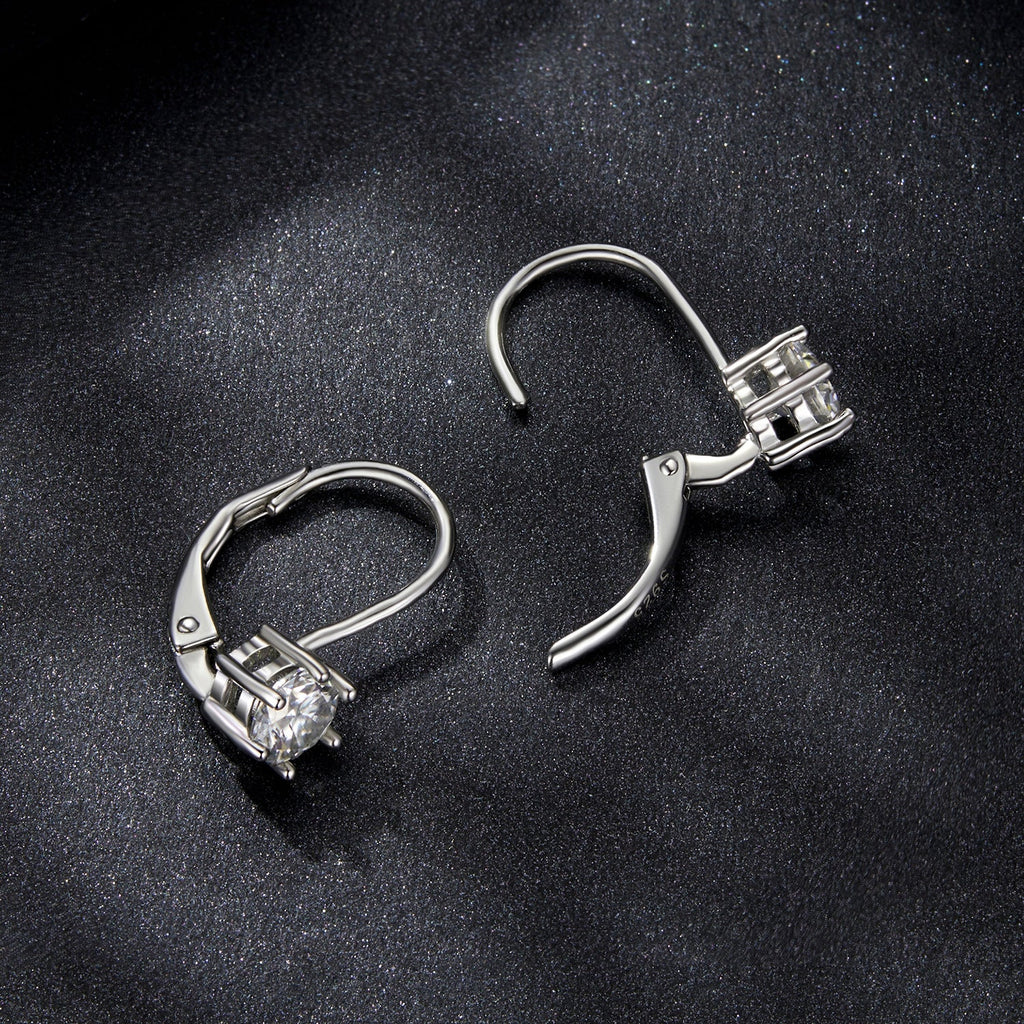925 Sterling Silver 0.5 Carat Moissanite Earrings for Women