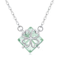 925 Sterling Silver Adjustable Necklace with Transparent Glass 46cm for Women