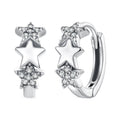 925 Sterling Silver Earrings with Pavé Setting CZ in Oxidized Silver