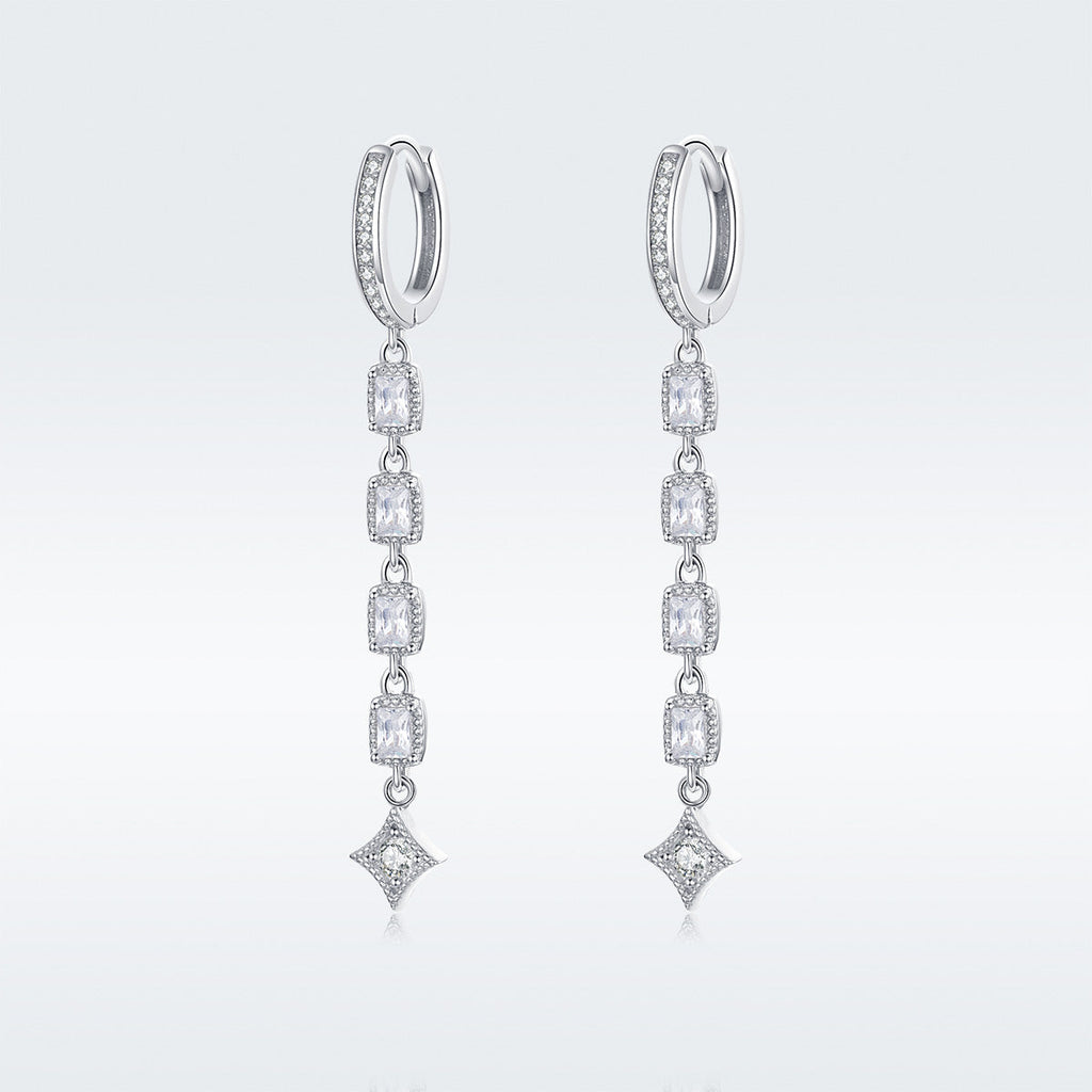 925 Sterling Silver Earrings with Pavé Set CZ