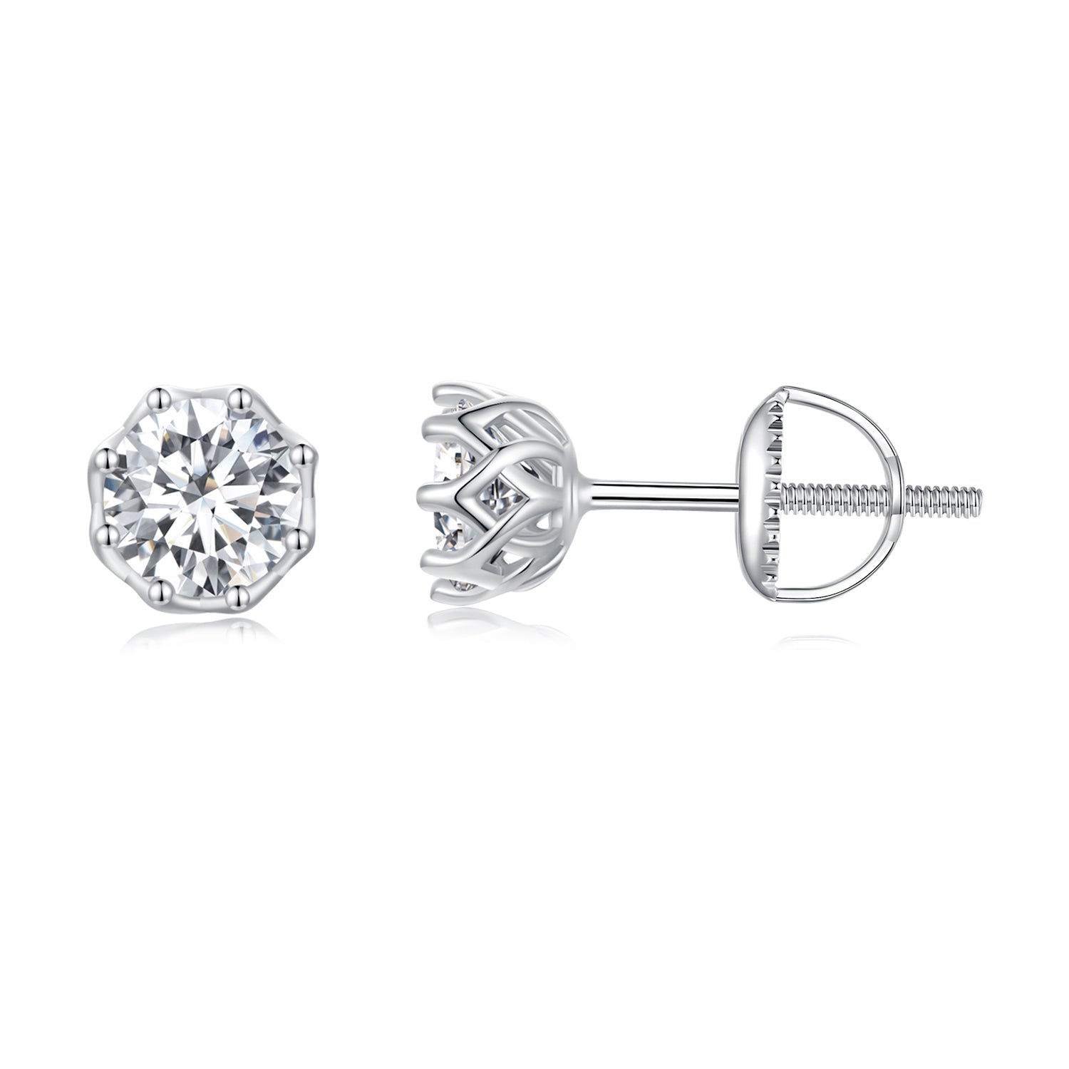 925 Sterling Silver Moissanite 0.5 Carat Earrings for Women