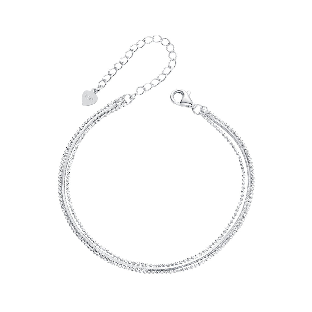 925 Sterling Silver & White Gold Plated Bracelet