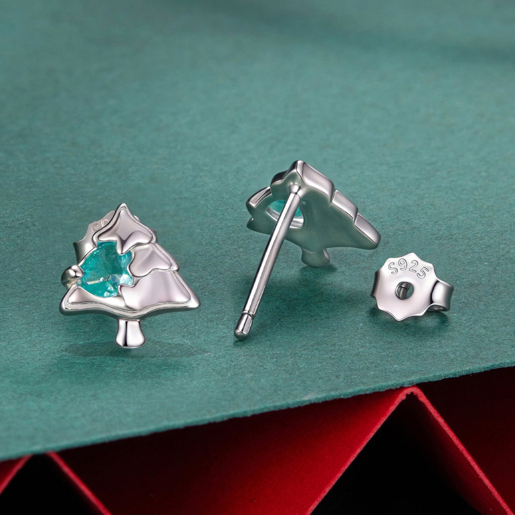 925 Sterling Silver White Gold Plated Transparent Glass Earrings for Women