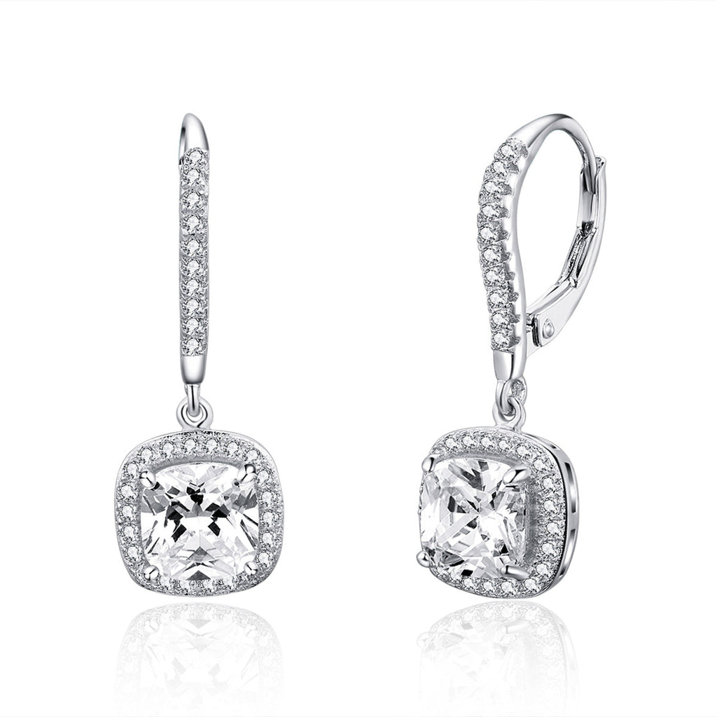 925 Sterling Silver Plated Gold Pavé Setting CZ Earrings for Women