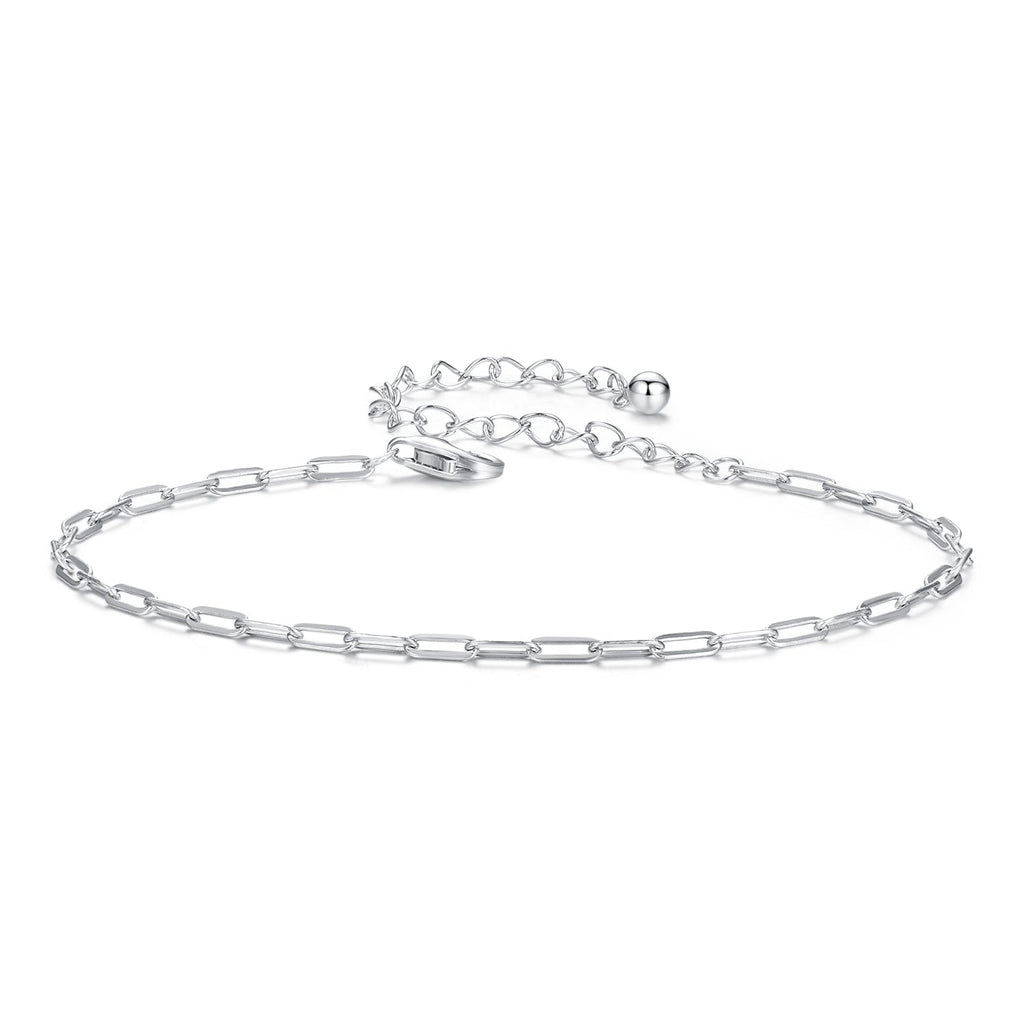 925 Sterling Silver Plated White Gold Adjustable Bracelet for Women
