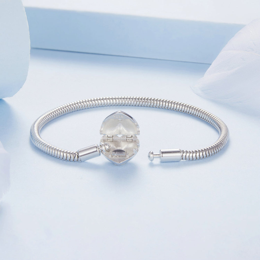 925 Sterling Silver + Pavé Setting White Gold Bracelet 17.0cm for Women