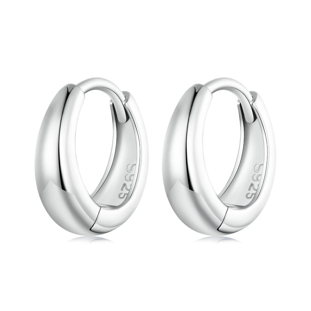 925 Sterling Silver 12*3mm Platinum Plated Earrings