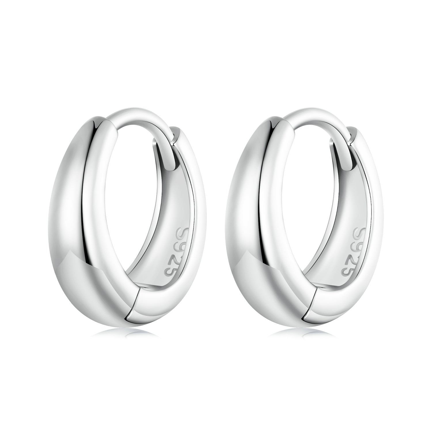 925 Sterling Silver 12*3mm Platinum Plated Earrings