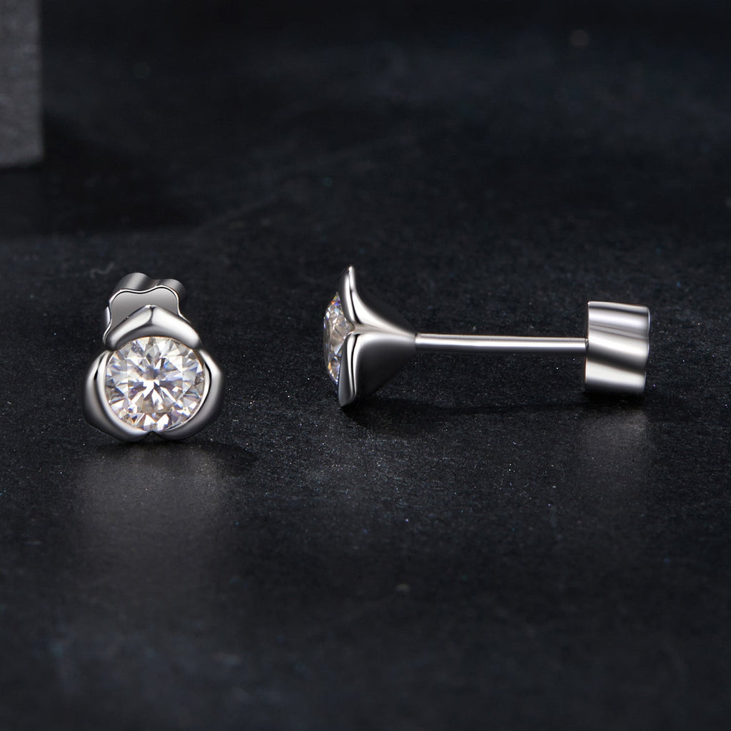 925 Sterling Silver 0.3 Carat Moissanite Earrings for Women