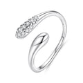 925 Sterling Silver Oxidized Pavé Setting CZ Ring
