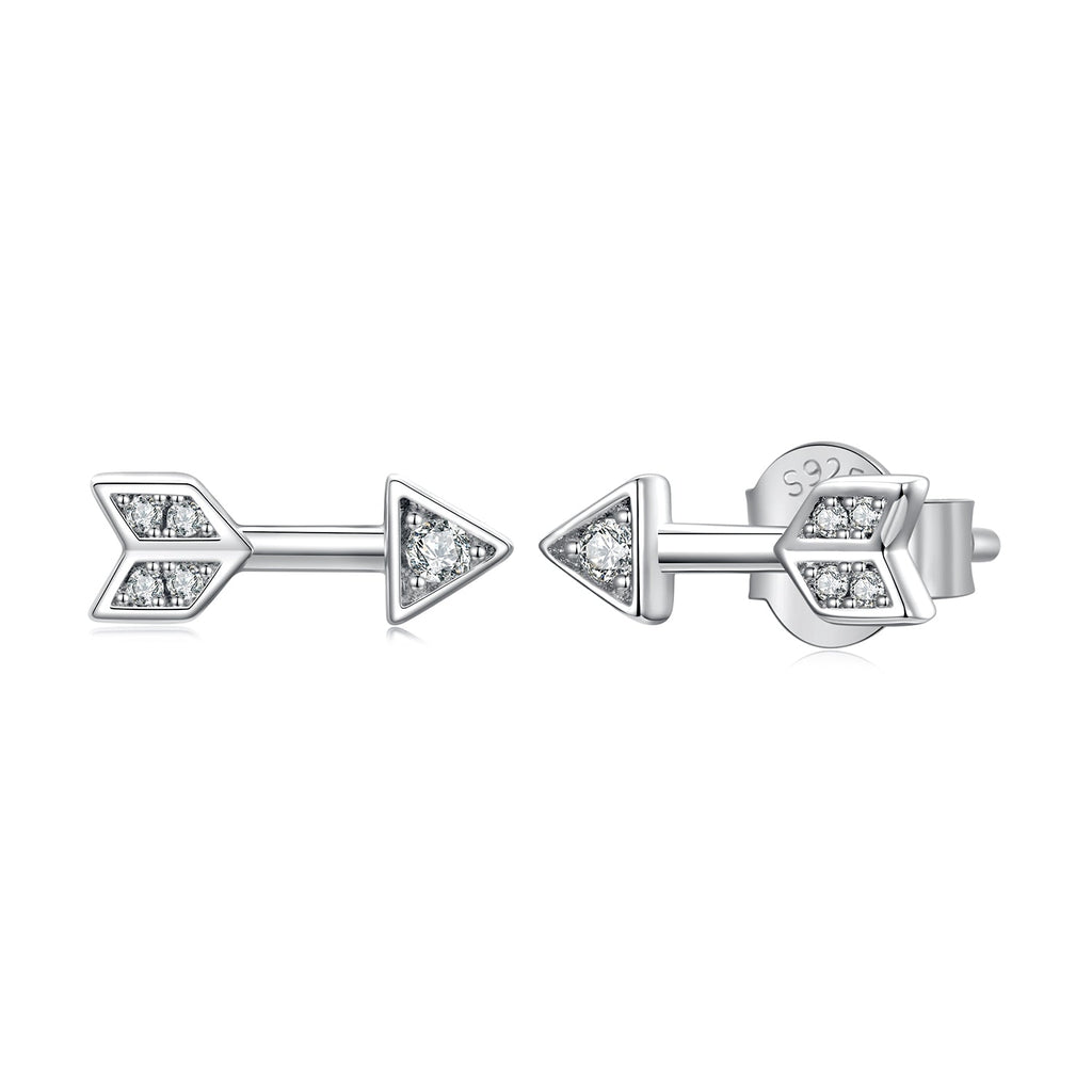 925 Sterling Silver 0.08ct and 0.12ct Moissanite Earrings in White Gold for Women