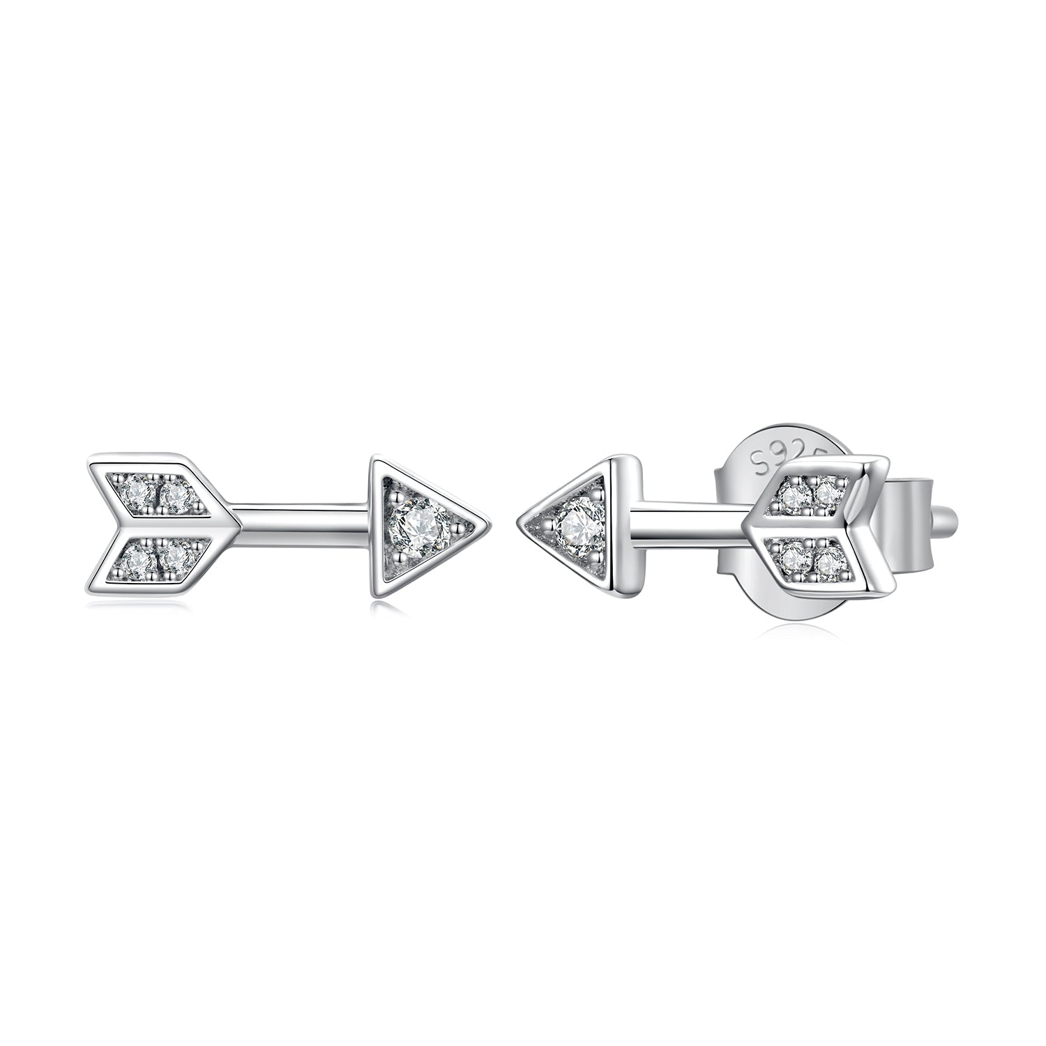 925 Sterling Silver 0.08ct and 0.12ct Moissanite Earrings in White Gold for Women