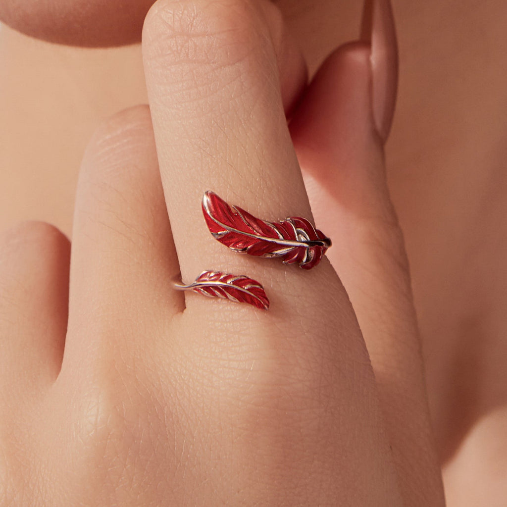 925 Sterling Silver Ring with White Gold Plating for Women - Style E