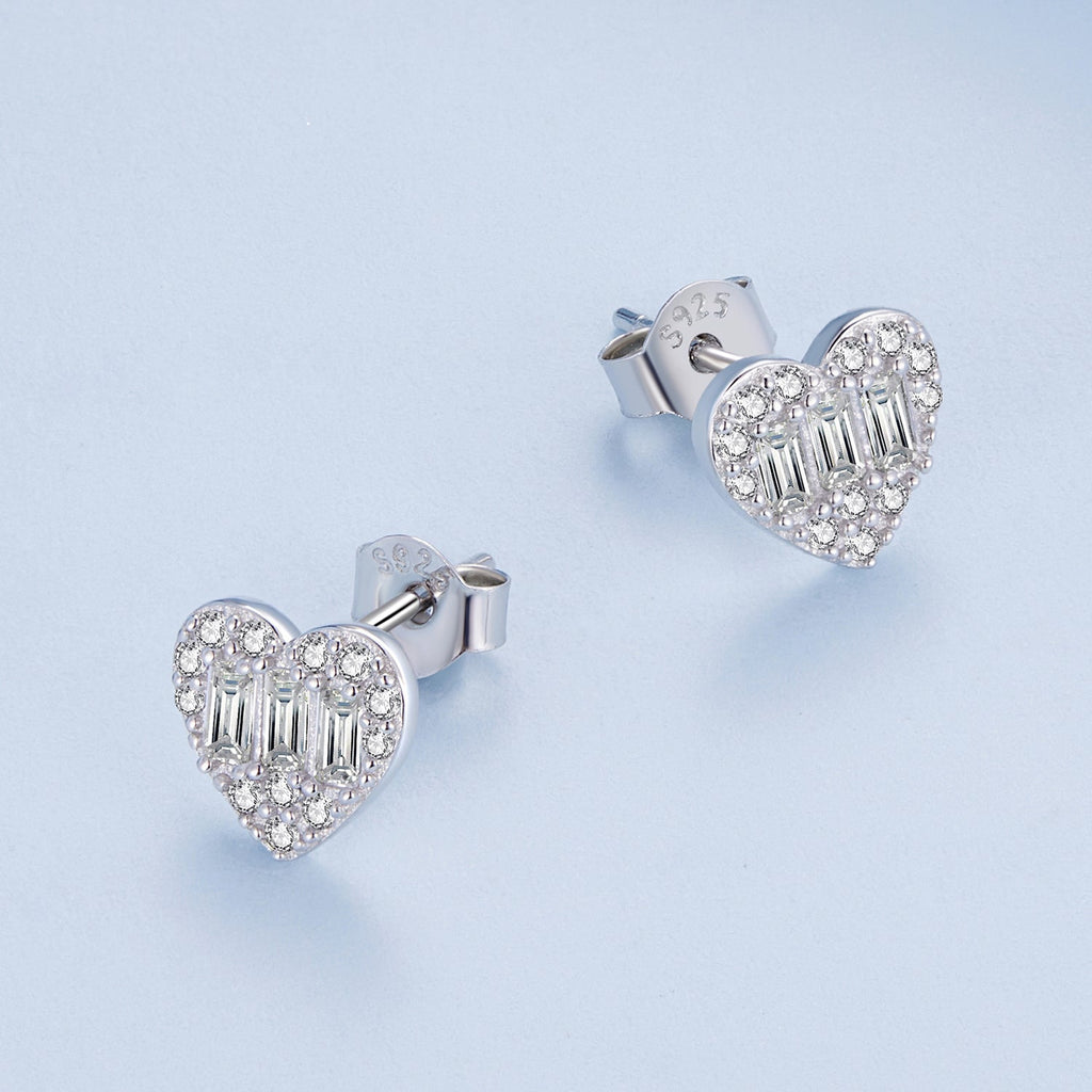 925 Sterling Silver Earrings with Pavé Set CZ