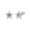 925 Sterling Silver Earrings with Pavé Setting CZ in White Gold