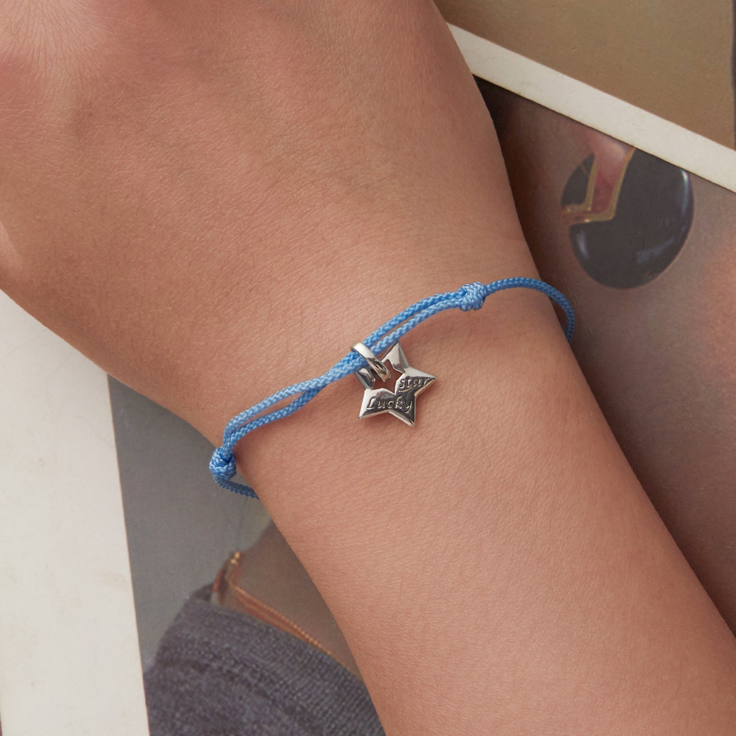 925 Sterling Silver Adjustable Cotton Rope Bracelet for Women