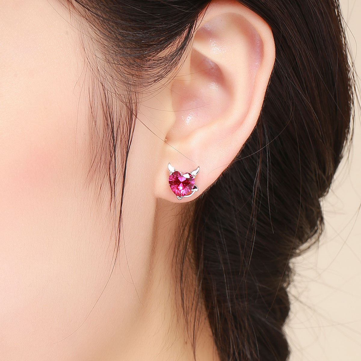 925 Sterling Silver Earrings with Pavé Setting CZ, 1*0.9cm for Women