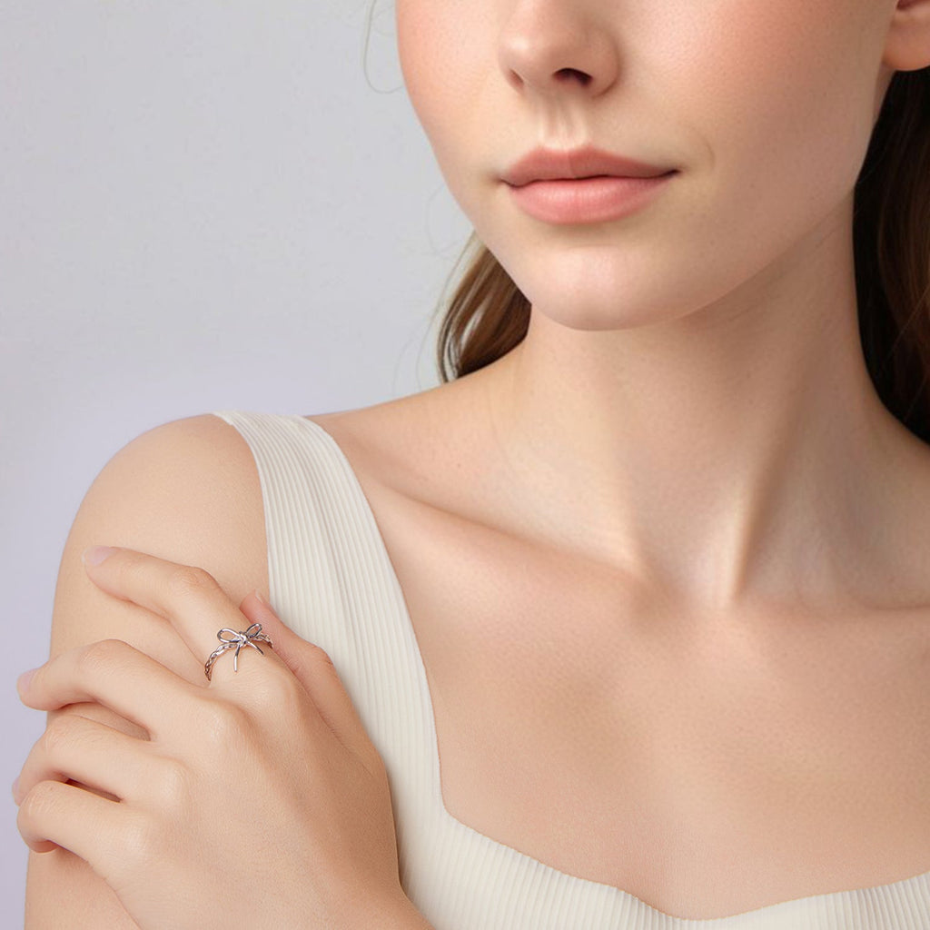 925 Sterling Silver Plated White Gold Minimalist Pendant Necklace for Women