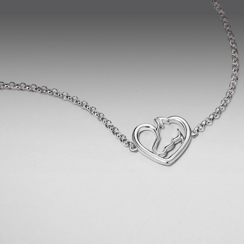 925 Sterling Silver Plated White Gold Bracelet 21cm for Women