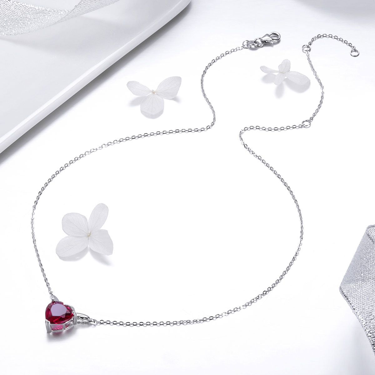 925 Sterling Silver Adjustable Necklace 37-45cm with 1.4*2cm Pendant for Women