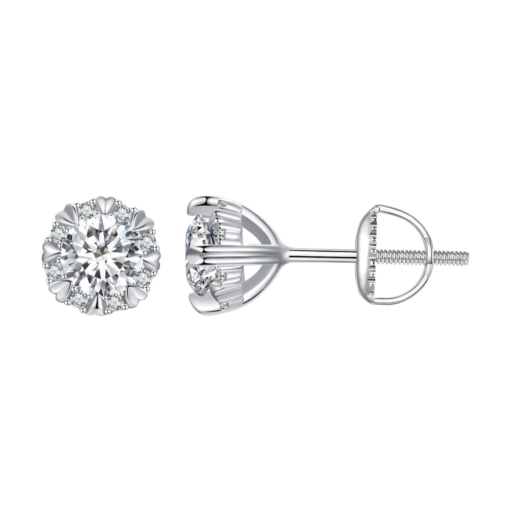 925 Sterling Silver Moissanite 0.50 Carat Earrings for Women