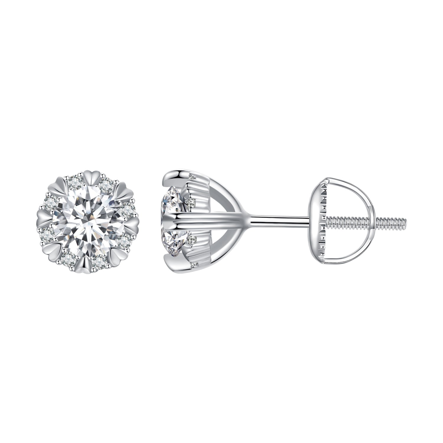 925 Sterling Silver Moissanite 0.50 Carat Earrings for Women