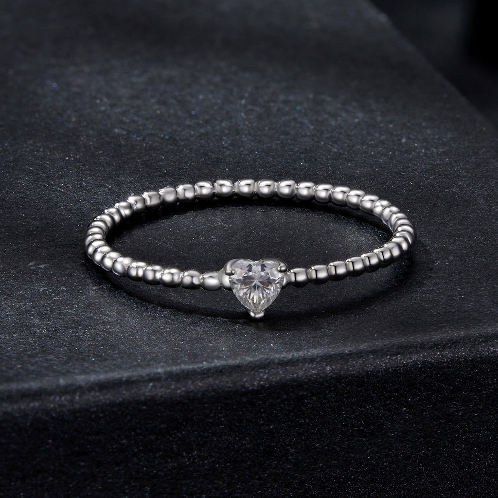 925 Sterling Silver Moissanite Ring Size 6 Plated White Gold