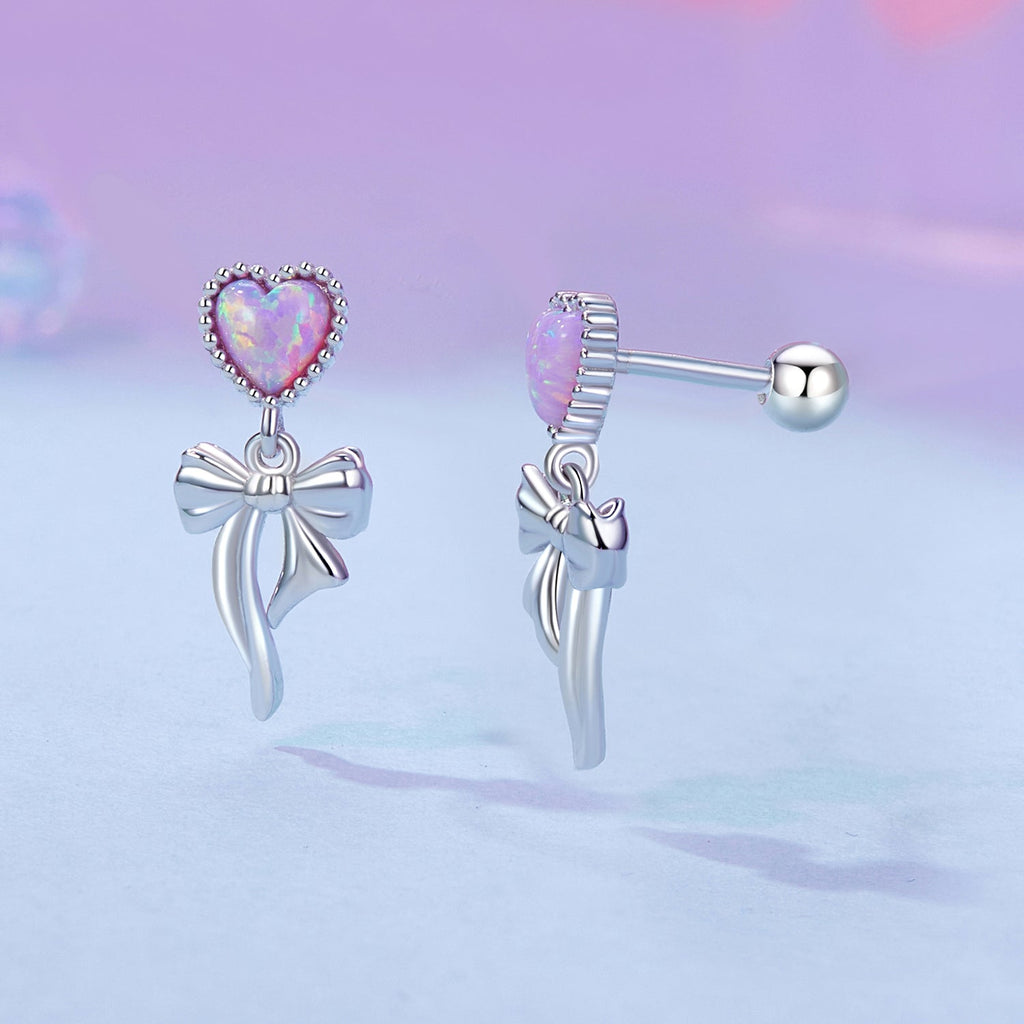 925 Sterling Silver Translucent Opal Earrings for Women