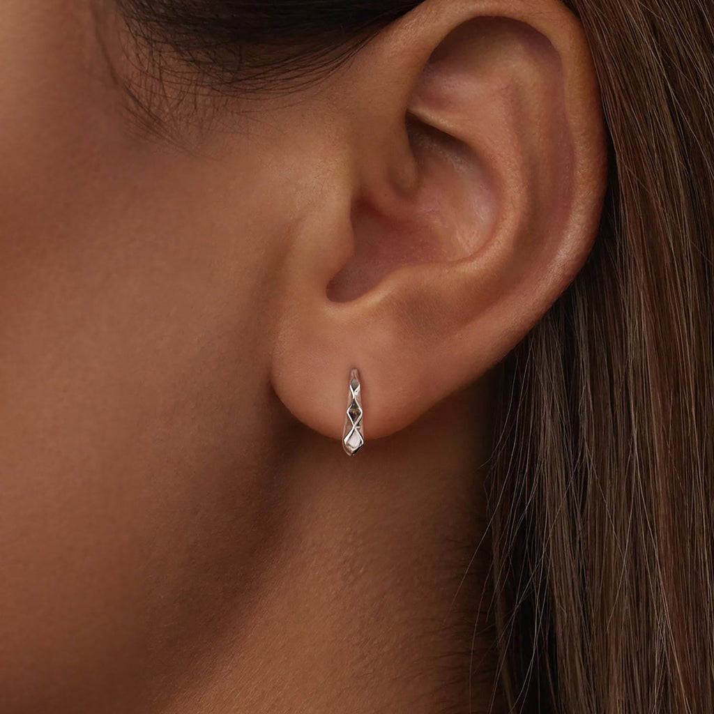 925 Sterling Silver White Gold Plated Earrings