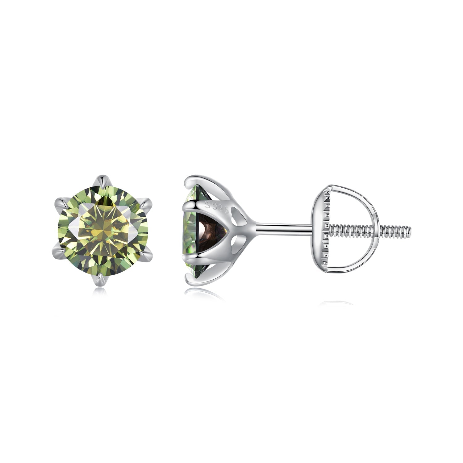 925 Sterling Silver Moissanite 1.00 Carat Earrings Size 7.0mm for Women