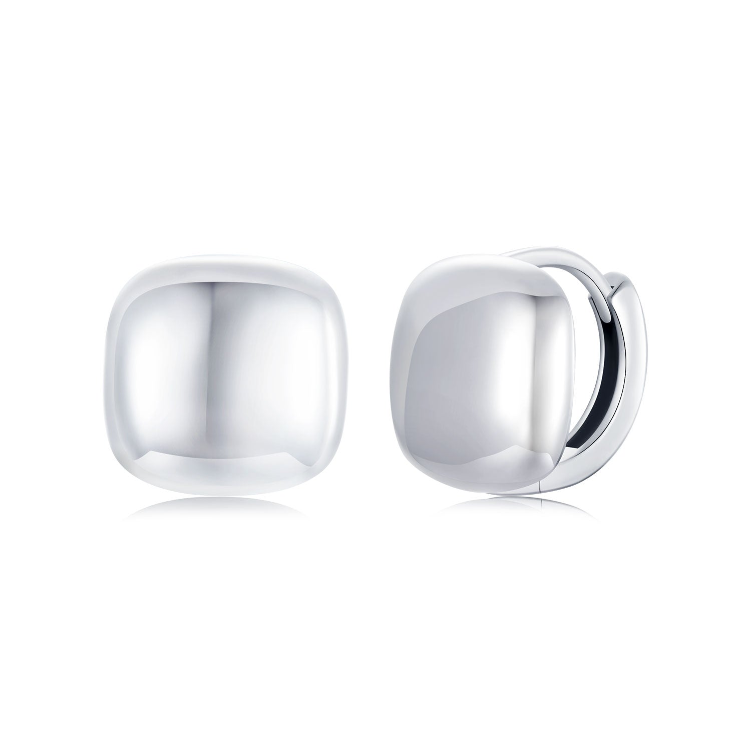 925 Sterling Silver Plated White Gold 10mm Earrings for Women