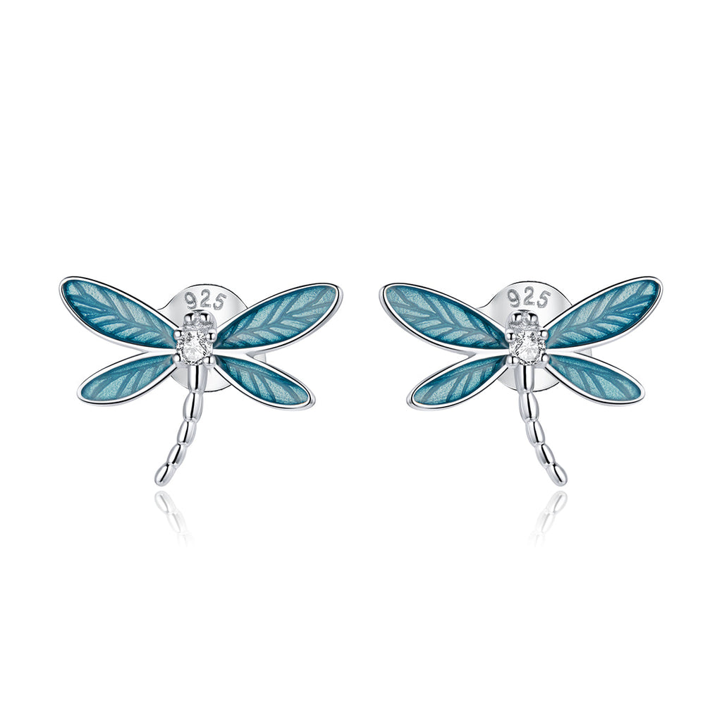925 Sterling Silver & Platinum Plated Pavé Setting CZ Earrings