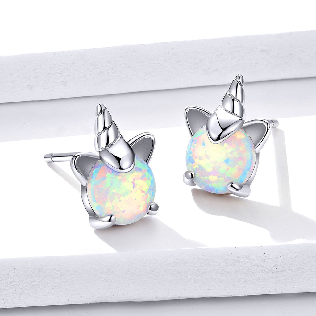 S925 Sterling Silver Earrings with Translucent Opal