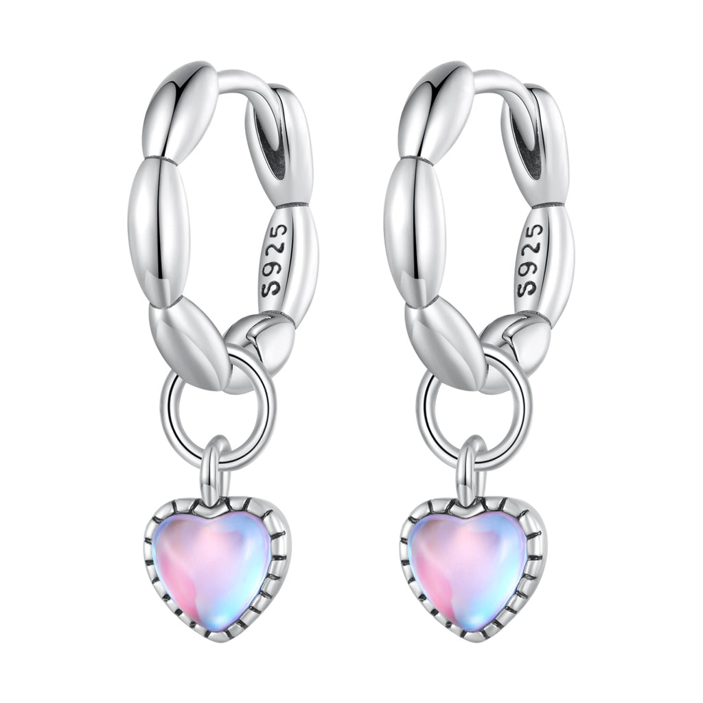 S925 Sterling Silver Earrings with Transparent Glass for Women