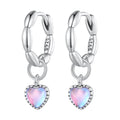 S925 Sterling Silver Earrings with Transparent Glass for Women