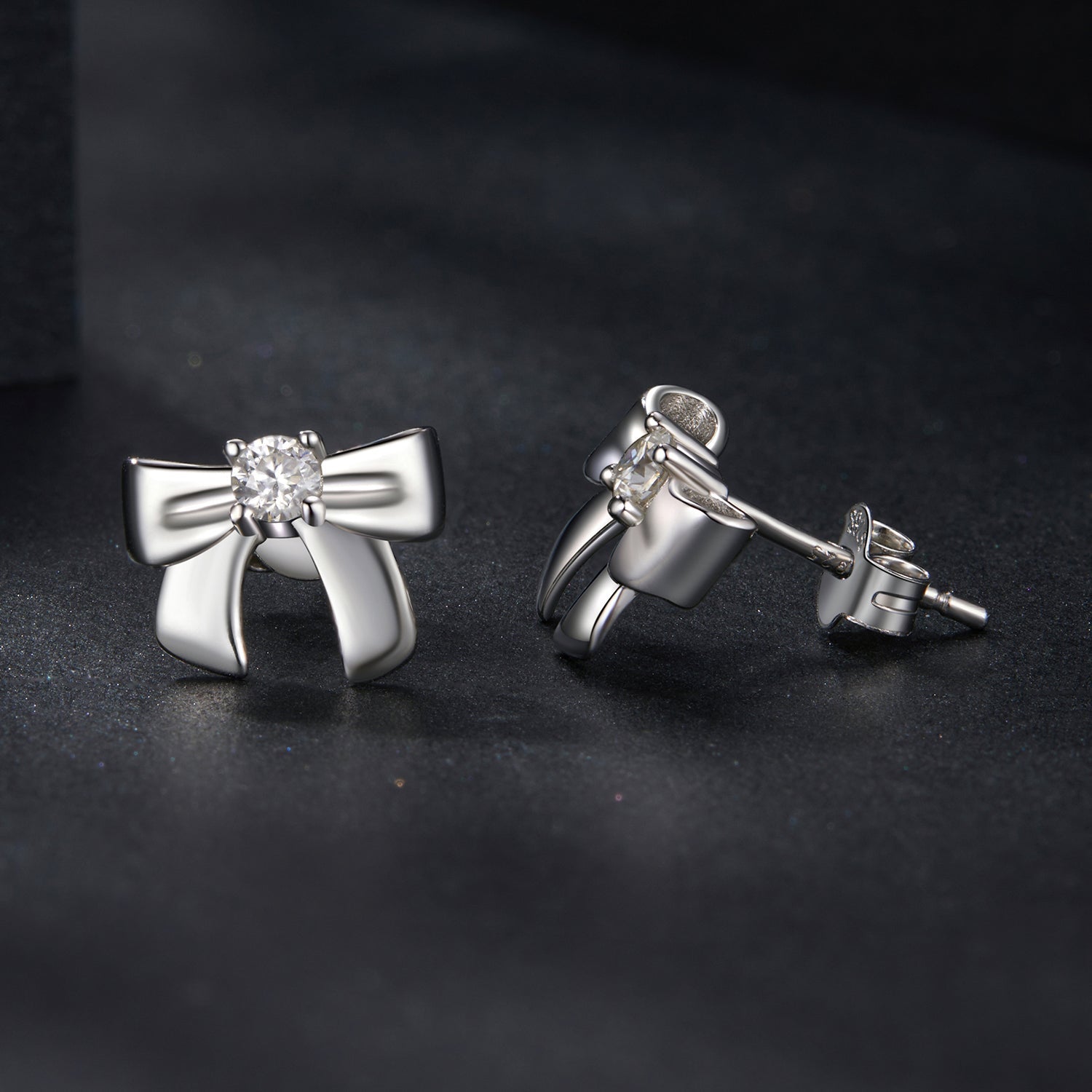 925 Sterling Silver Moissanite Earrings 0.3 cm for Women
